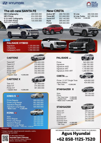 Promo Pricelist Harga Hyundai serpong Terbaru 2025